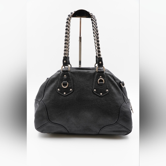 Prada Black Cervo Lux Leather Chain Bowling Bag - Picture 2 of 14